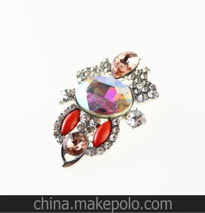 青島歐美外貿飾品批發 大牌 彩鉆 復古 華麗 寶石 胸針 胸花A 560